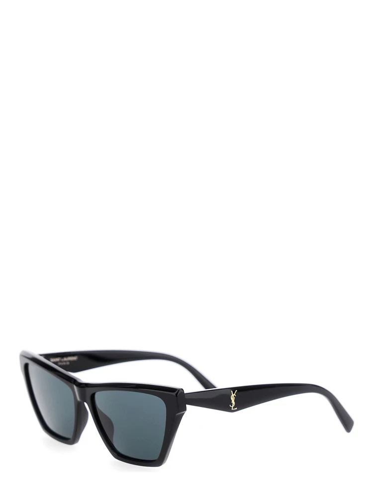Black Sunglasses with Rectangular Frame and Cassandre Logo on Temples in Acetate Woman