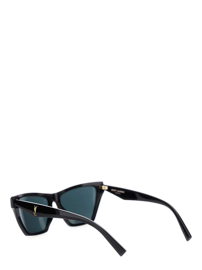 Black Sunglasses with Rectangular Frame and Cassandre Logo on Temples in Acetate Woman