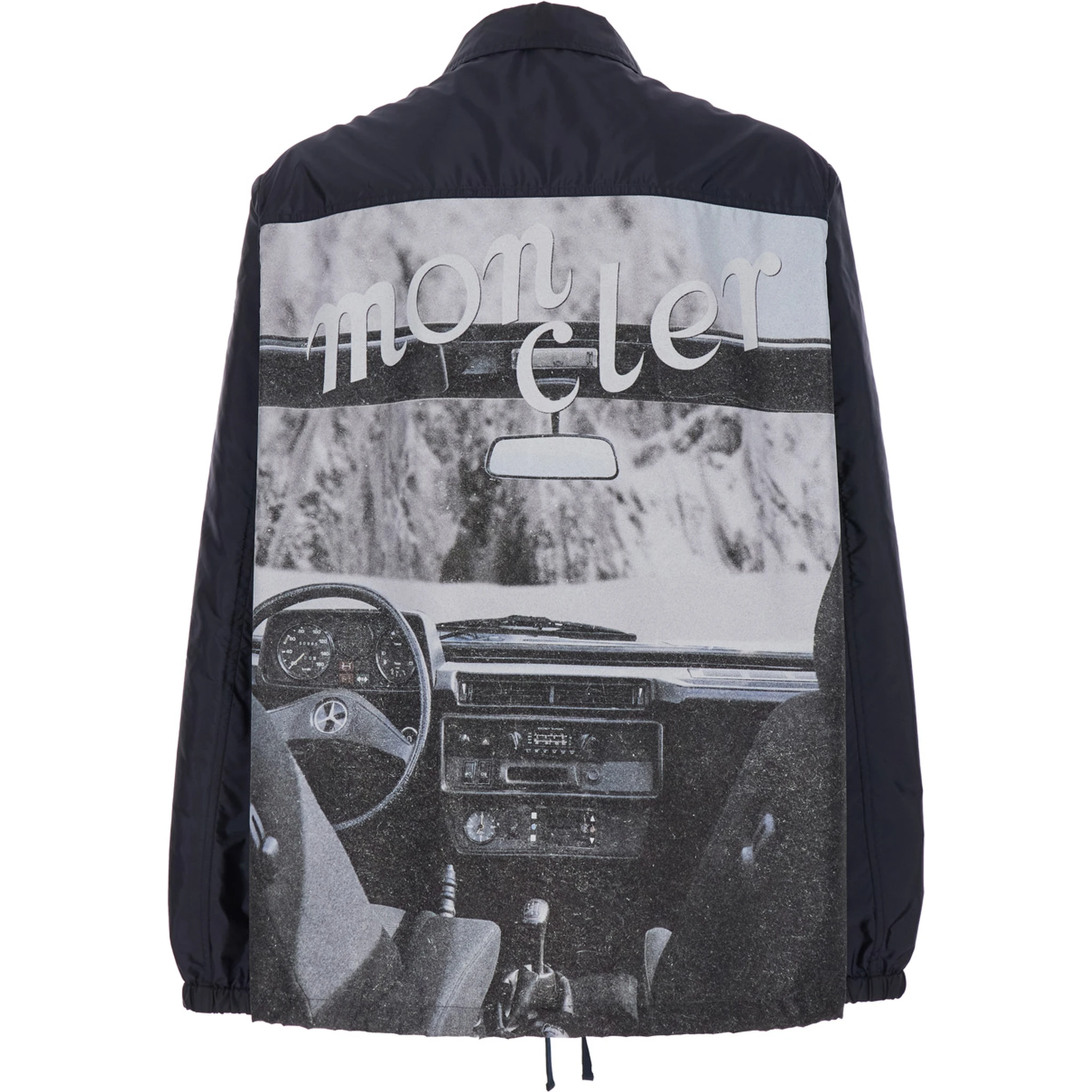 Sopdu Blue Jacket with Logo Motif with Car Print and Iconic Logo Patch in Recycled Tech Fabric Man