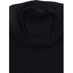 Black Sweatshirt with Logo Lettering and Front Kangaroo Pocket in Cotton Woman
