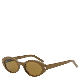 Brown Sunglasses with Cat-Eye Design and Embossed Logo Lettering on the Temples in Acetate Woman