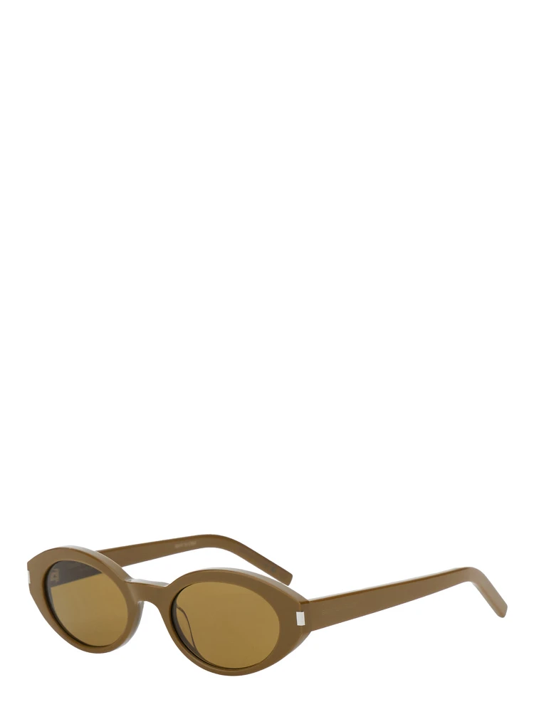 Brown Sunglasses with Cat-Eye Design and Embossed Logo Lettering on the Temples in Acetate Woman