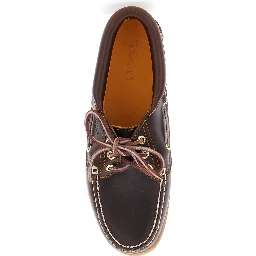 Nordeen Brown Loafers with Embossed Logo on the Side in Leather Woman