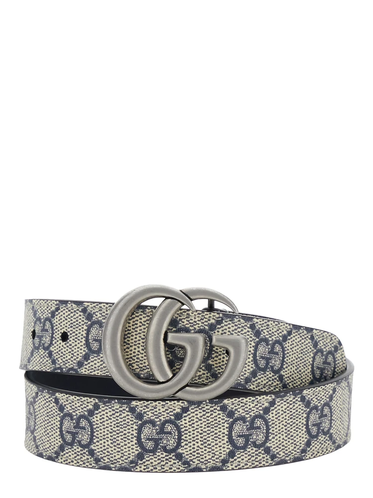 Beige Belt with GG Buckle in GG Canvas Boy