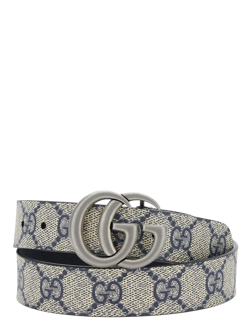 Beige Belt with GG Buckle in GG Canvas Boy