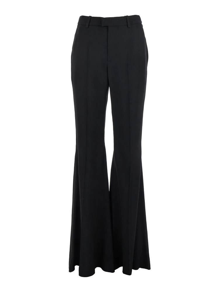 Black Pants with Belt Loops and Flared Leg in Viscose Woman