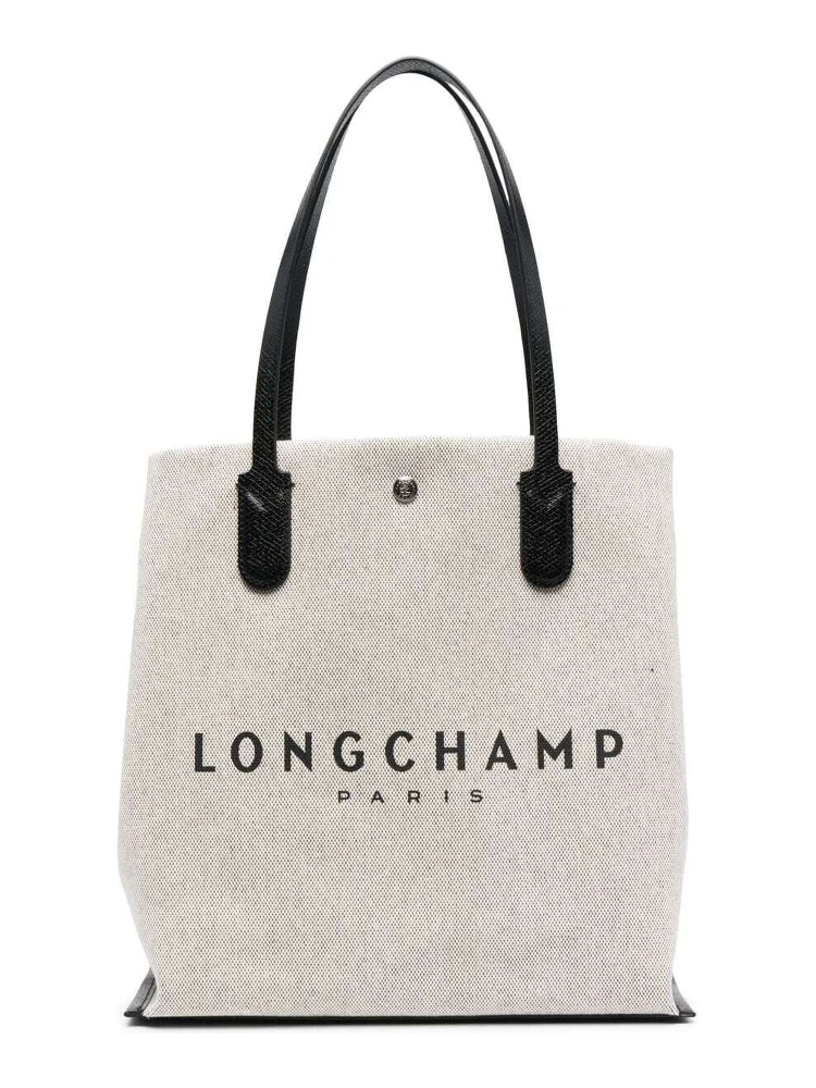 Roseau Beige Tote Bag with Logo Print in Cotton Canvas Woman