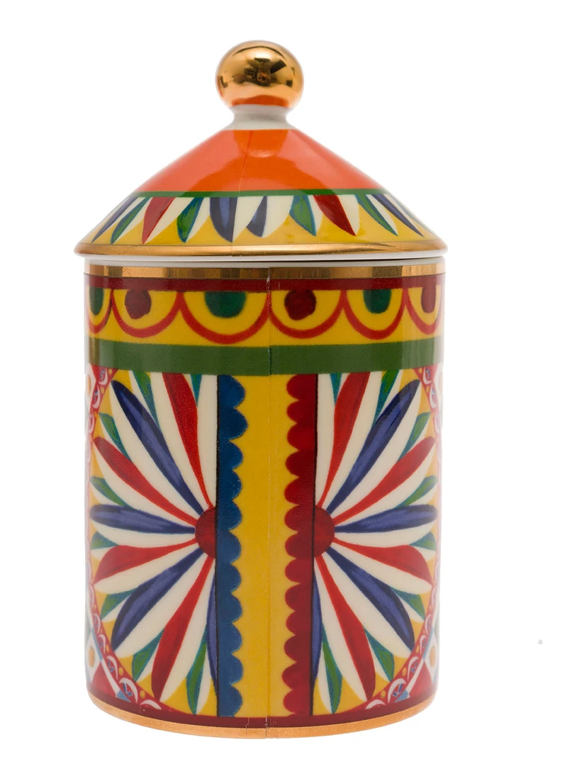 Wild Jasmine Scented Candle with Lid and Carretto Print