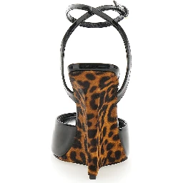 Scandale Black Wedges with Animalier Print in Patent Leather Woman