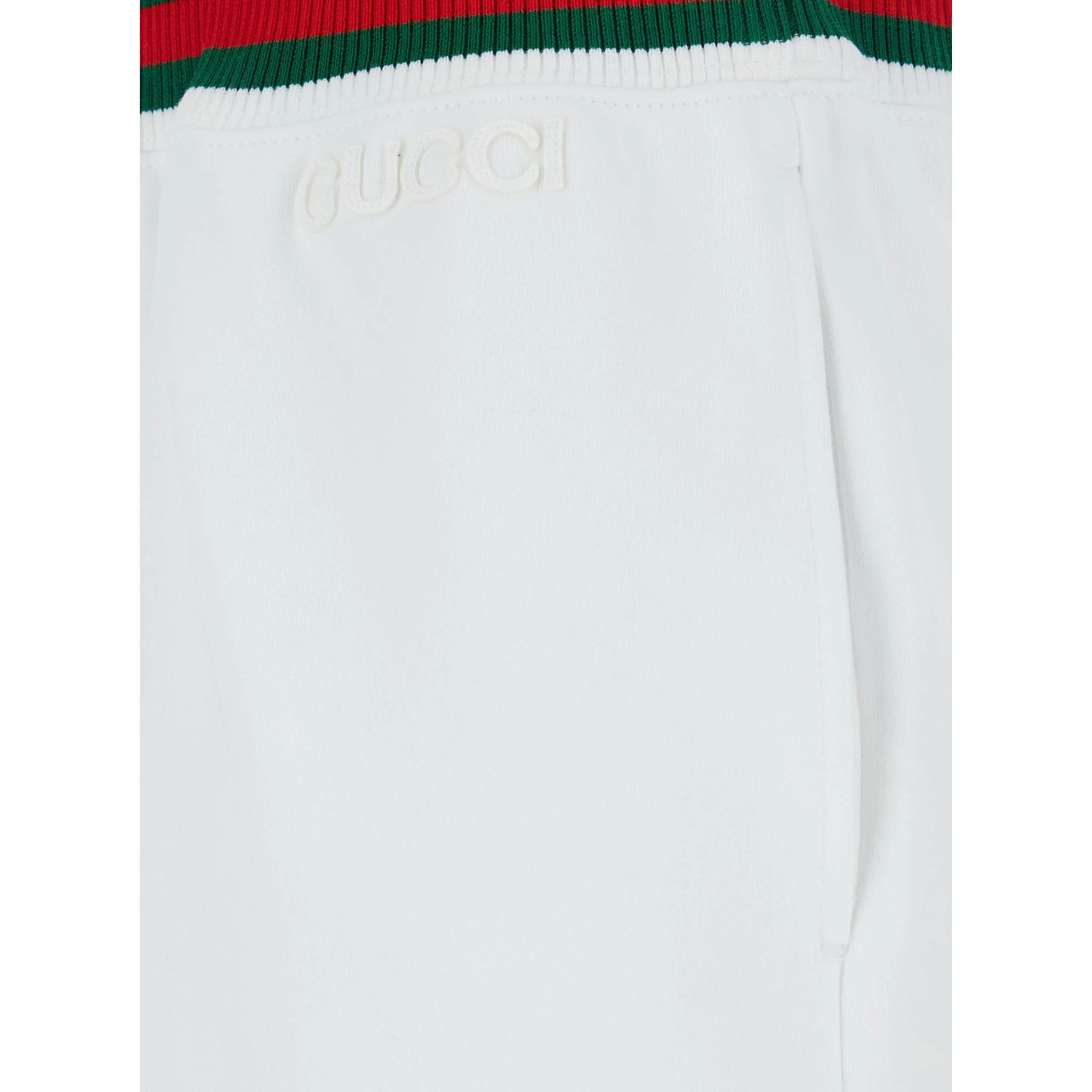 White Skirt with Web Detail on the Waist and Logo Lettering Embroidery on the Front in Cotton Woman