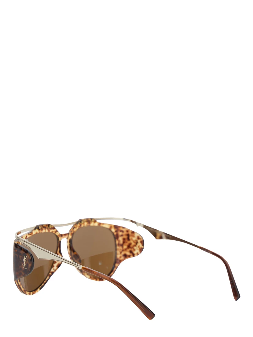 Amelia Brown Sunglasses with Floating Frame and Tortoiseshell Print in Acetate Woman