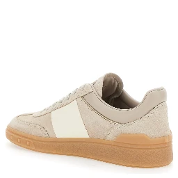 Upvillage Beige Low Top Sneakers with Logo Patch on the Tongue and Rockstud Embellishments on the Sole in Leather Woman