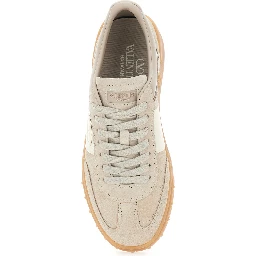 Upvillage Beige Low Top Sneakers with Logo Patch on the Tongue and Rockstud Embellishments on the Sole in Leather Woman