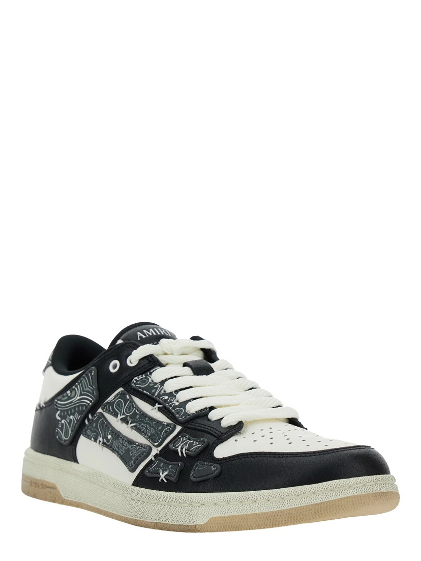 Skel Top Black Low Top Sneakers with Logo Patch on the Tongue and Logo Lettering on the Heel in Leather Man