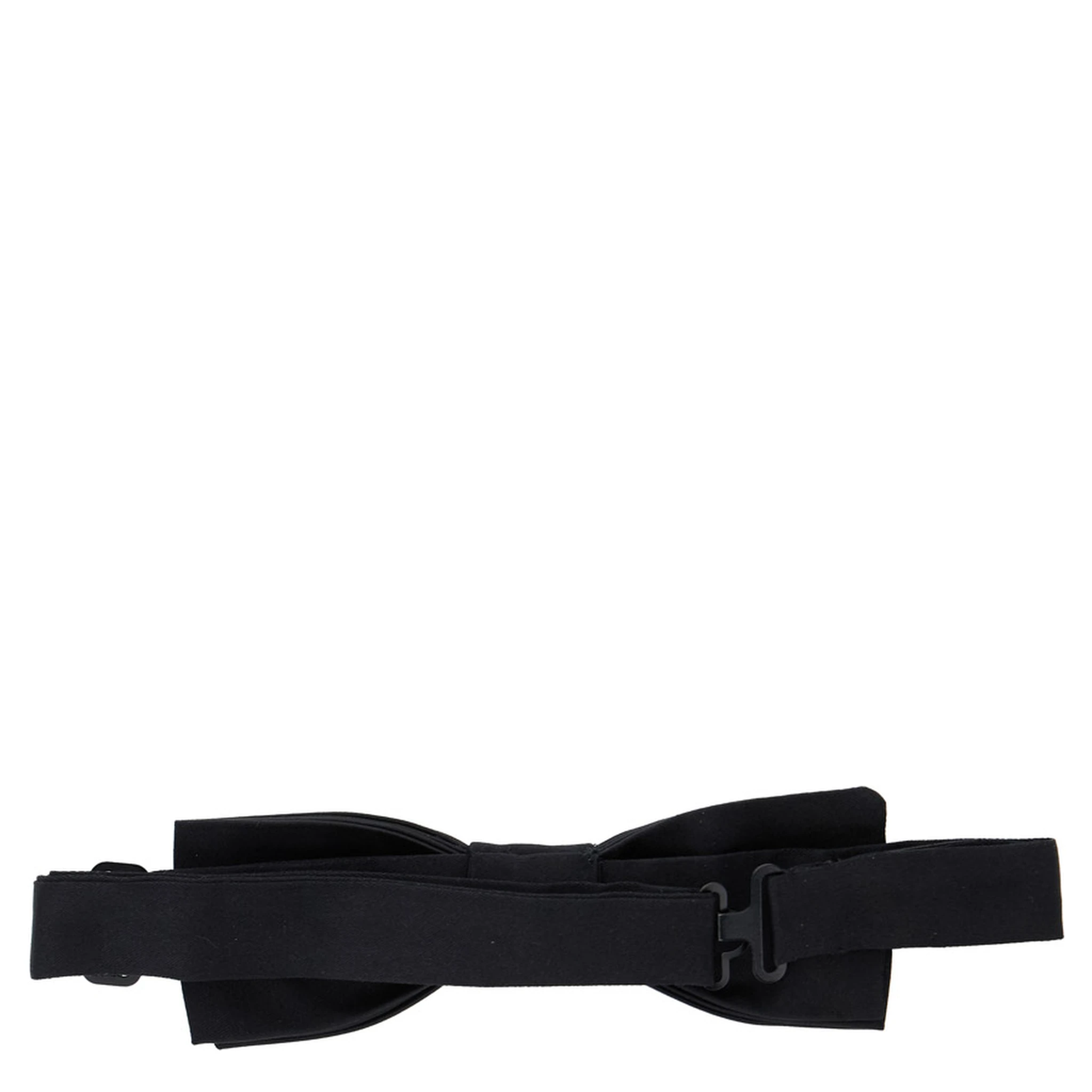 Black Bowtie with Logo Patch on the Rear and Rear Hook Closure in Silk Man