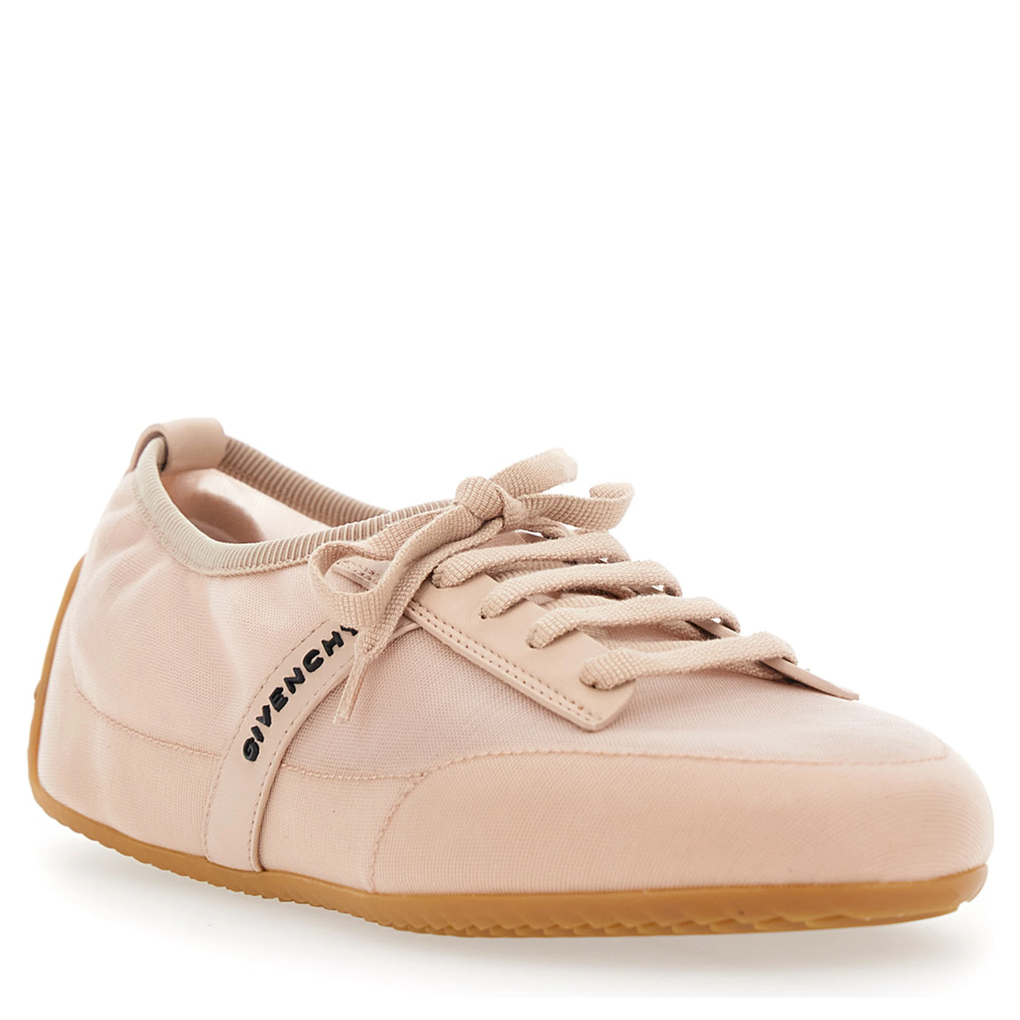 Pink Sneaker with Logo Lettering on the Side in Fabric Woman