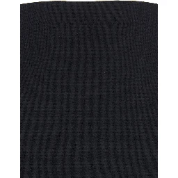 Black Knit Midi Skirt with Concealed Zip Closure in Wool Woman