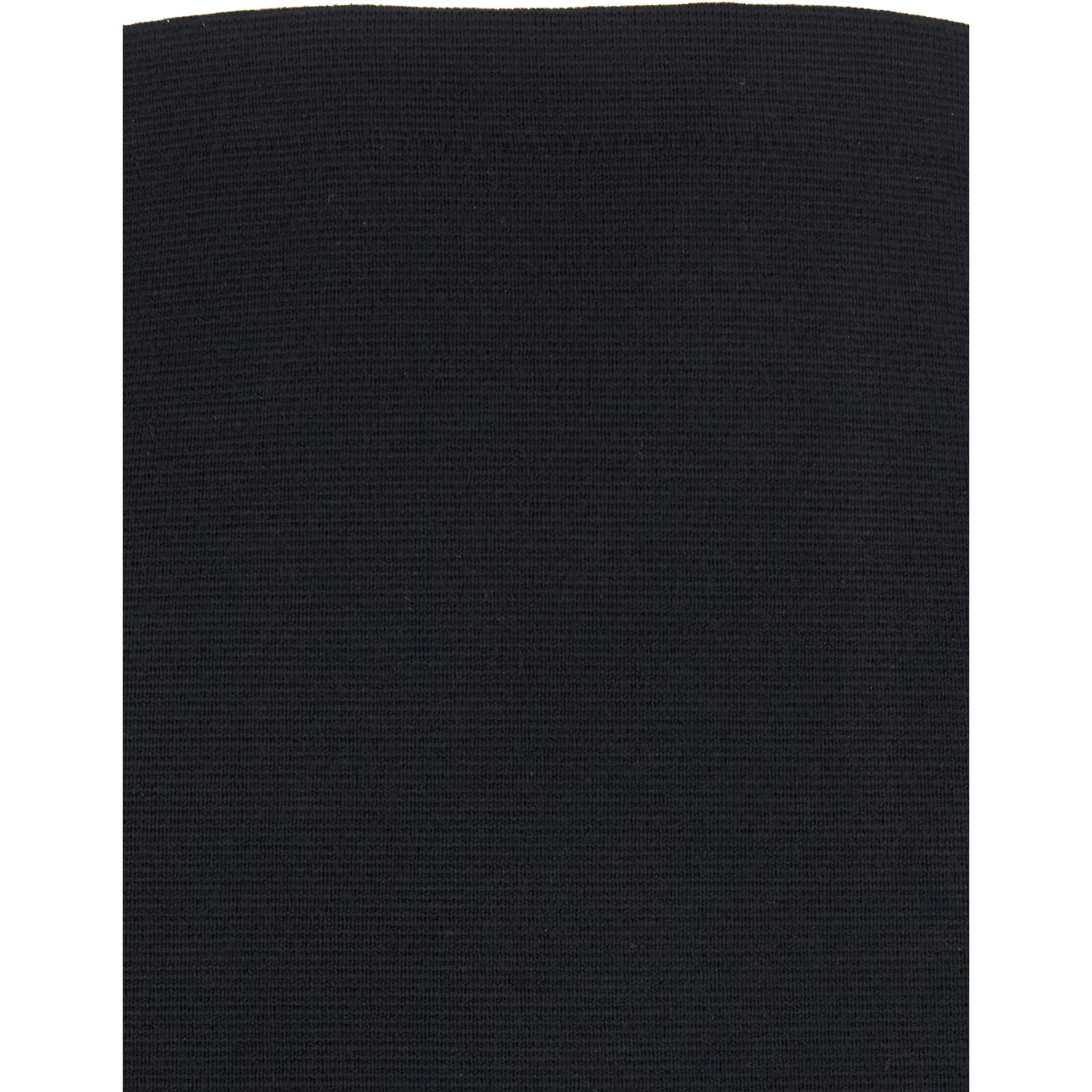 Black Knit Midi Skirt with Concealed Zip Closure in Wool Woman