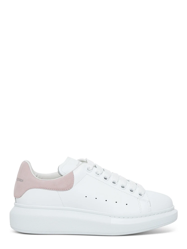 Alexander Mcqueen Womans Oversize White and Pink Leather Sneakers