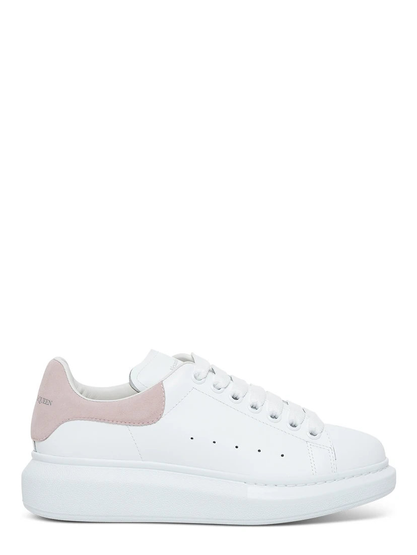 Alexander Mcqueen Womans Oversize White and Pink Leather Sneakers