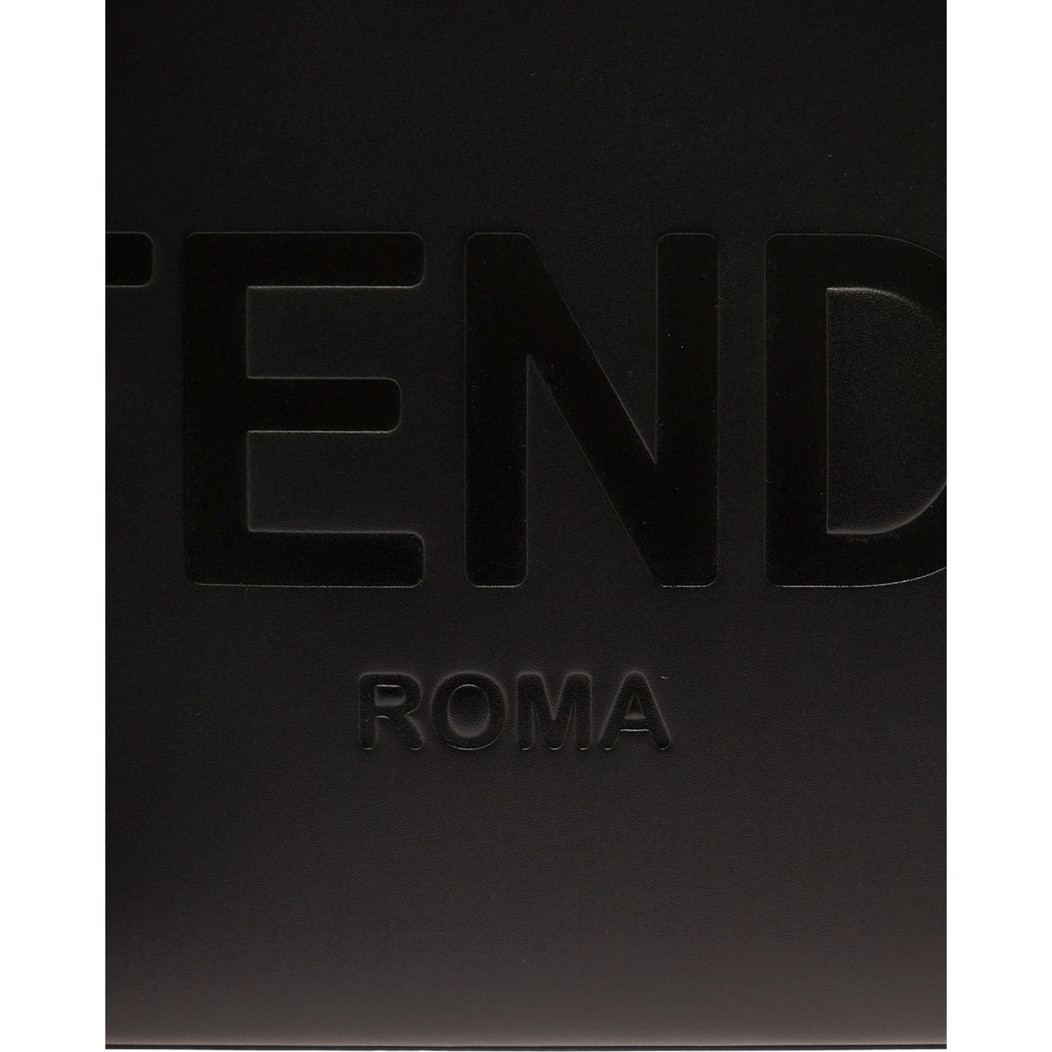 Sunshine Small Black Tote Bag with Embossed Logo and Tortoiseshell Handles in Leather Woman