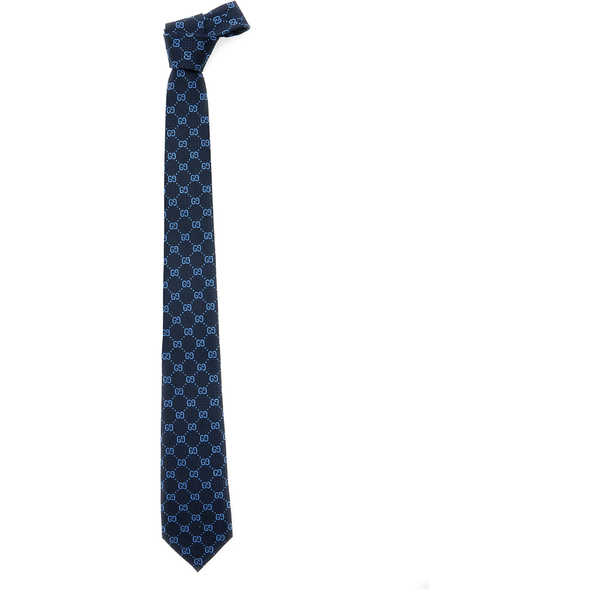 Blue Tie with GG All-Over Motif in Silk Man