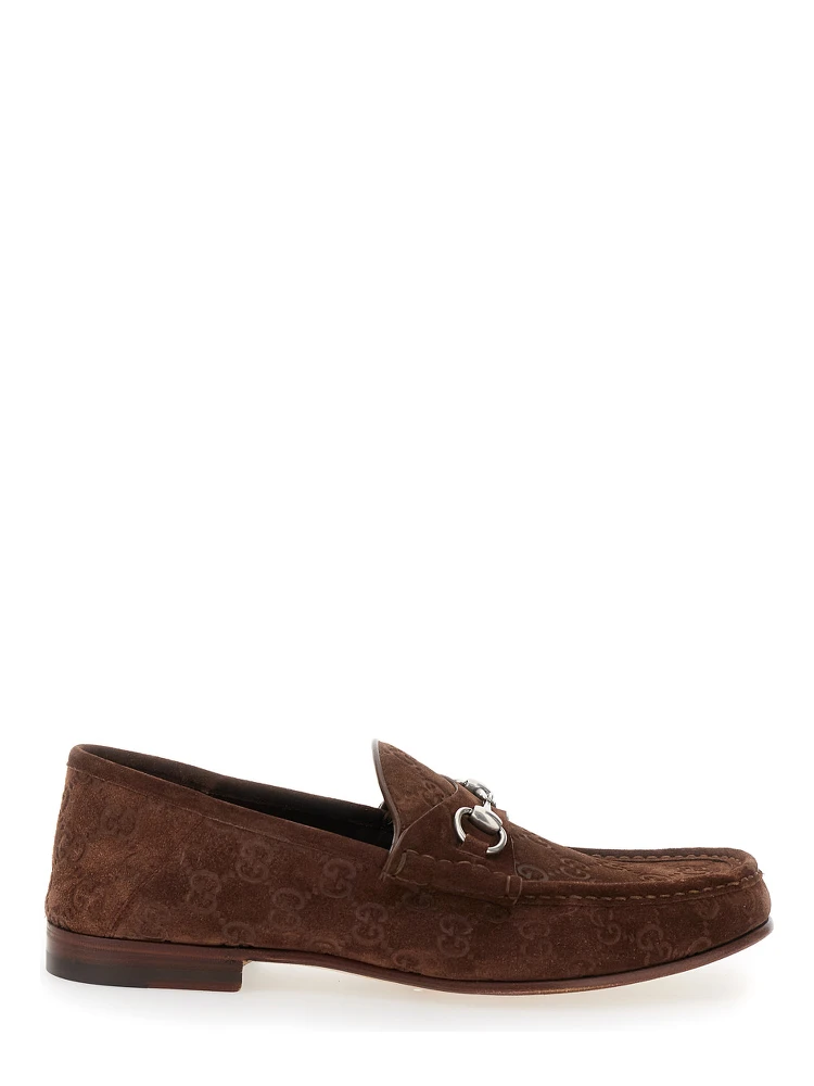 Horsebit 1953 Brown Loafers with Horsebit in GG Canvas Man