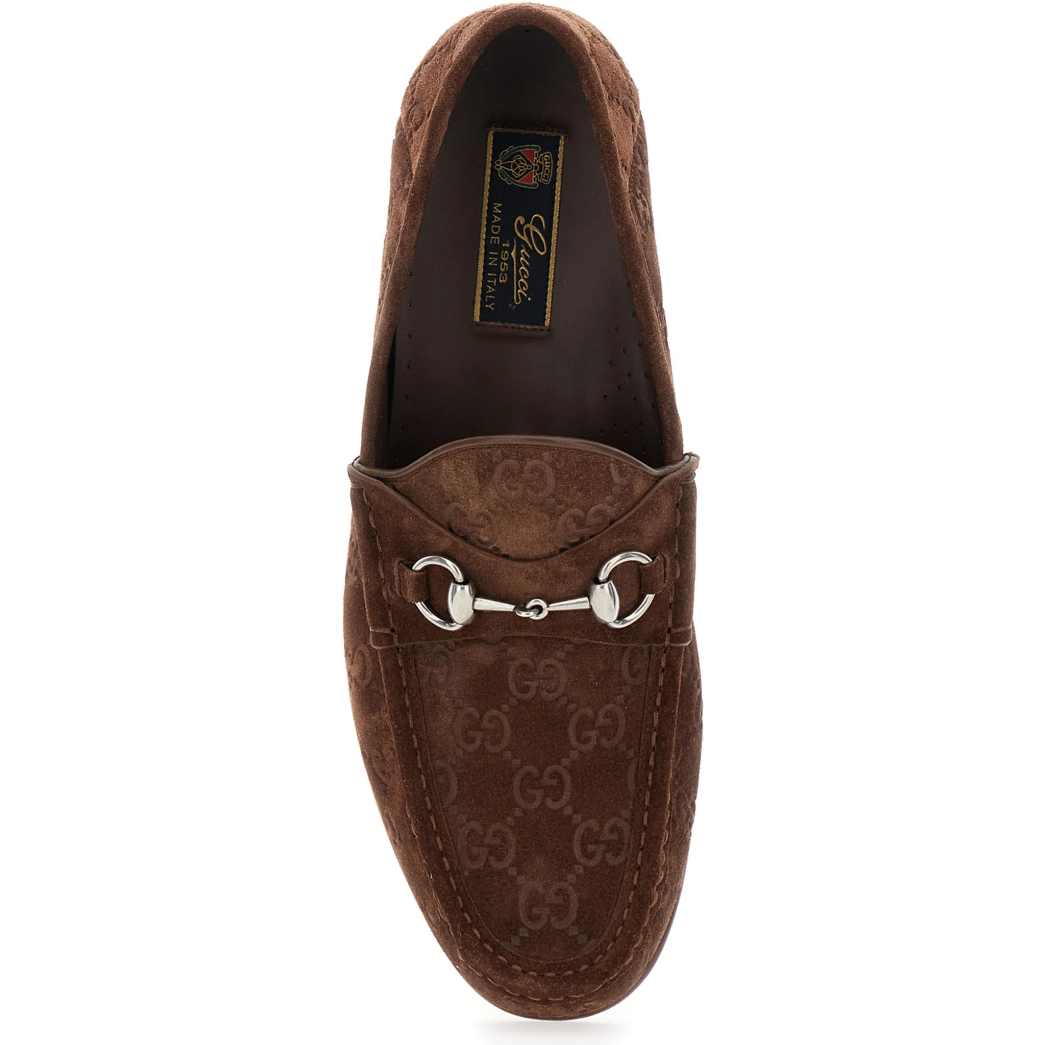 Horsebit 1953 Brown Loafers with Horsebit in GG Canvas Man