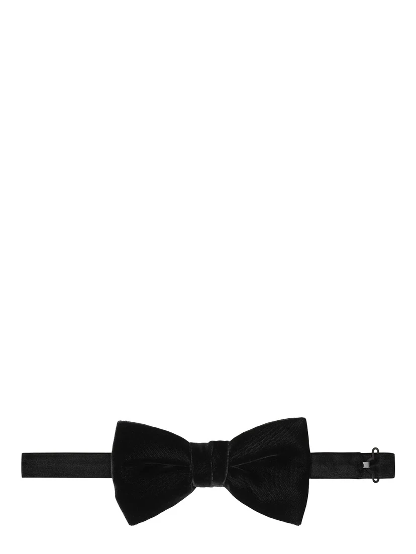 Black Bowtie with Adjustable Clolsure in Velvet Man