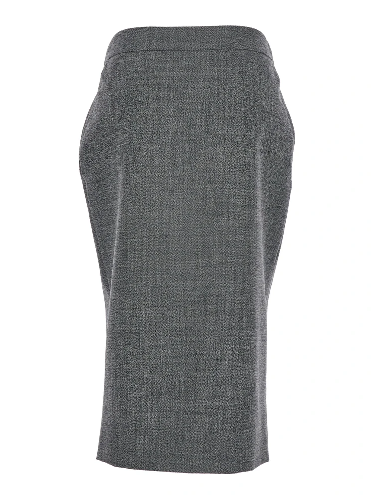 Grey Skirt with Button Closure in Wool Woman alternative