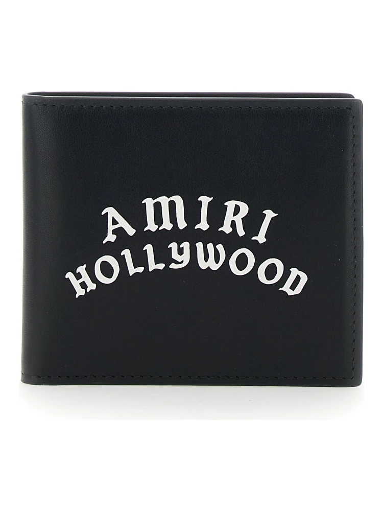 Bi-Fold Wallwt with Logo Lettering on the Front in Leather Man