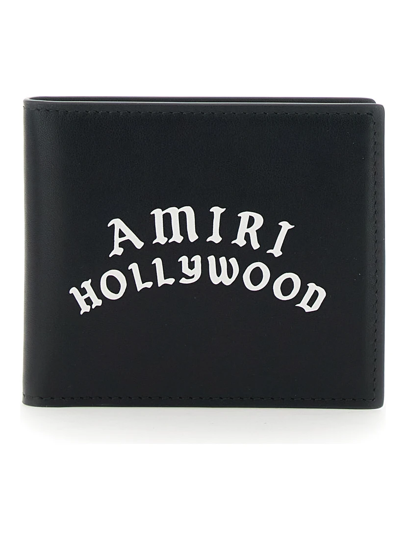 Bi-Fold Wallwt with Logo Lettering on the Front in Leather Man