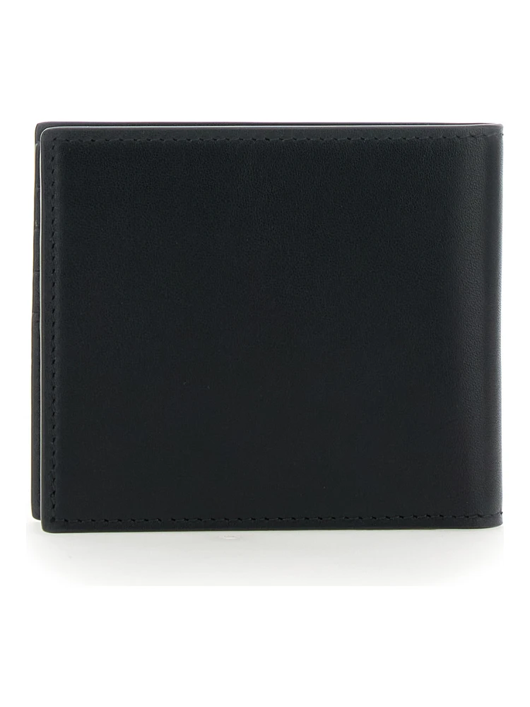 Bi-Fold Wallwt with Logo Lettering on the Front in Leather Man alternative