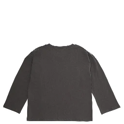 Grey Crew Neck Sweater with Front Print in Cotton Baby