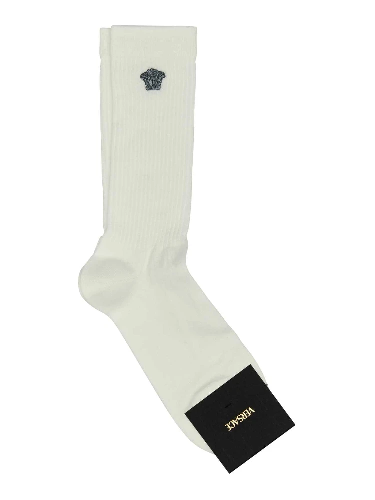 ATHLETIC SOCKS DOUBLE TWISTED COTTON MEDUSA EMBROI