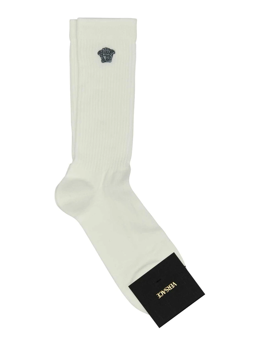 ATHLETIC SOCKS DOUBLE TWISTED COTTON MEDUSA EMBROI