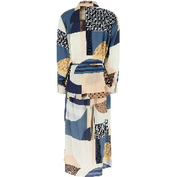 DRESS PATCHWORK CREPE SATIN