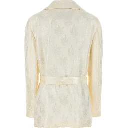 SCIALLE BELTED JAQUARD FLOWER JKT