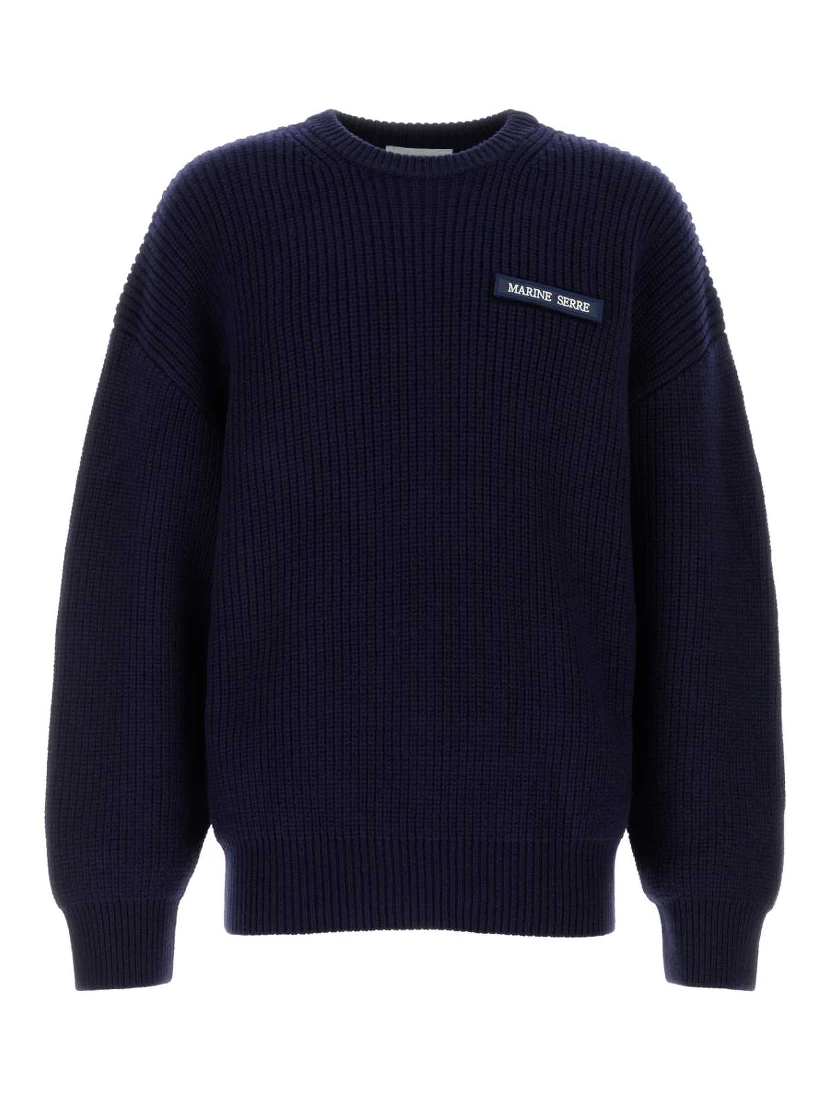 MS HALF CARDIGAN KNIT CREWNECK SWEATER