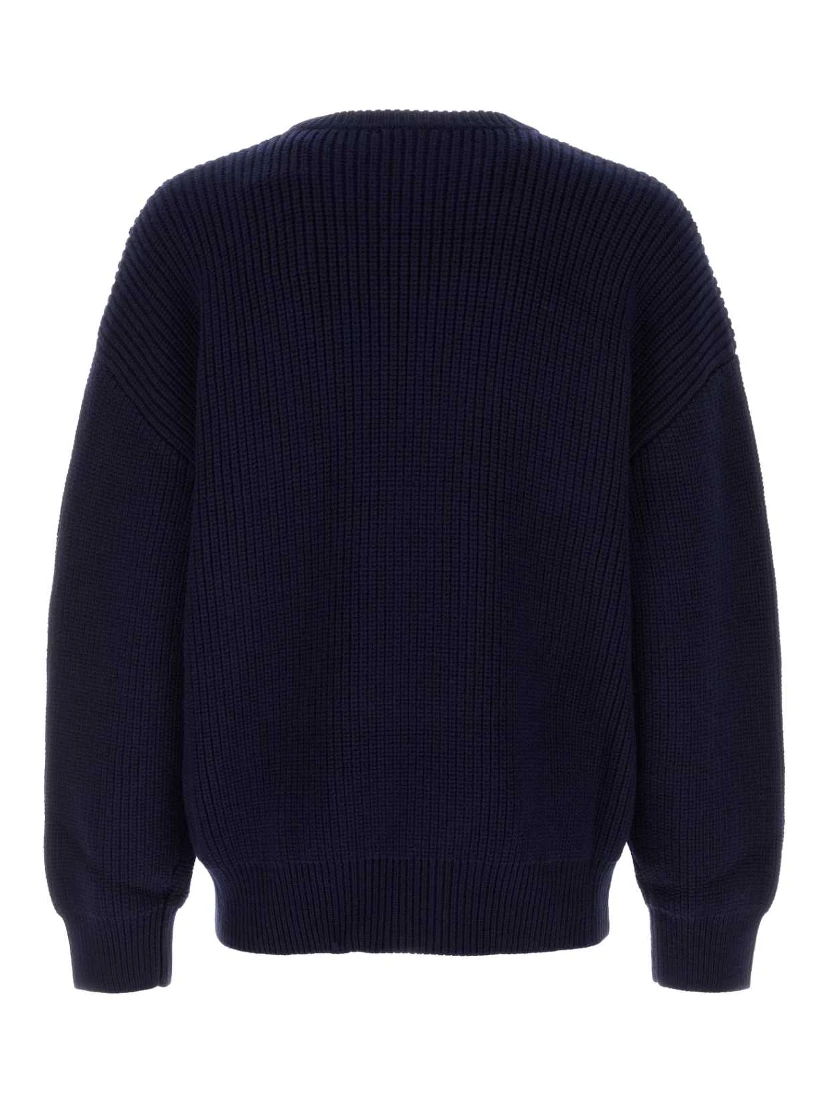 MS HALF CARDIGAN KNIT CREWNECK SWEATER