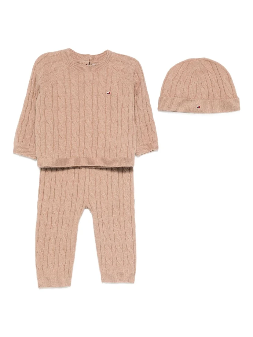 cable-knit trousers set