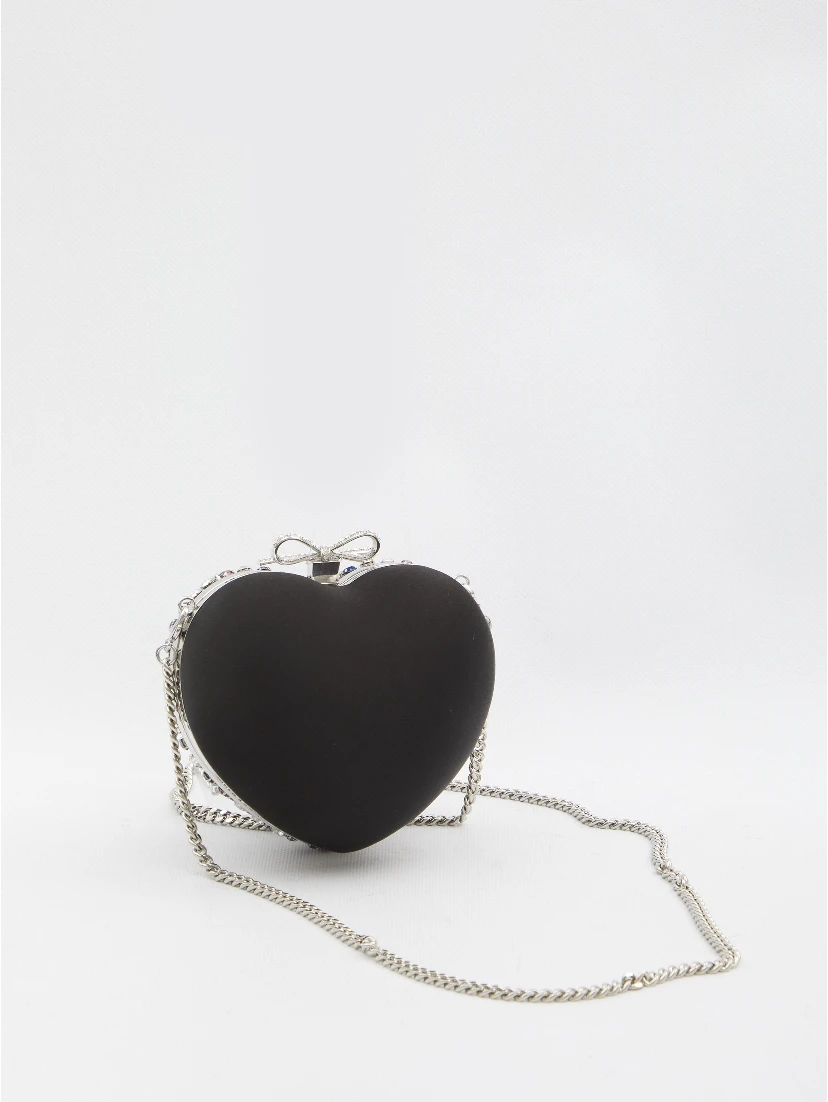 Multi crystal Heart clutch bag