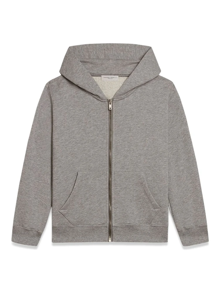 journey/ boy's zipped sweatshirt hoodie/ melange cotton stolen from golden print