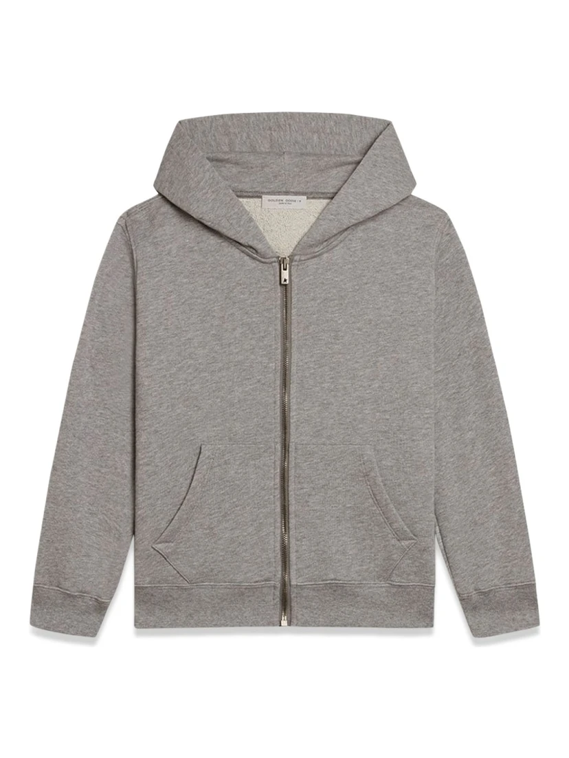 journey/ boy's zipped sweatshirt hoodie/ melange cotton stolen from golden print