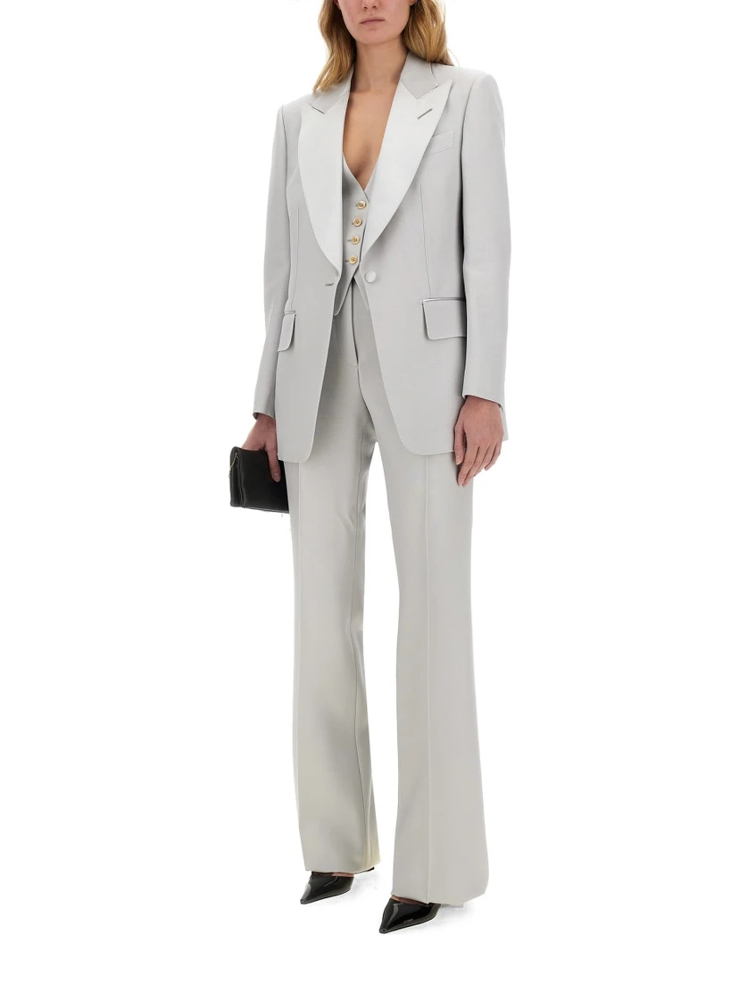 WIDE LEG TUXEDO TAILORED PANTS