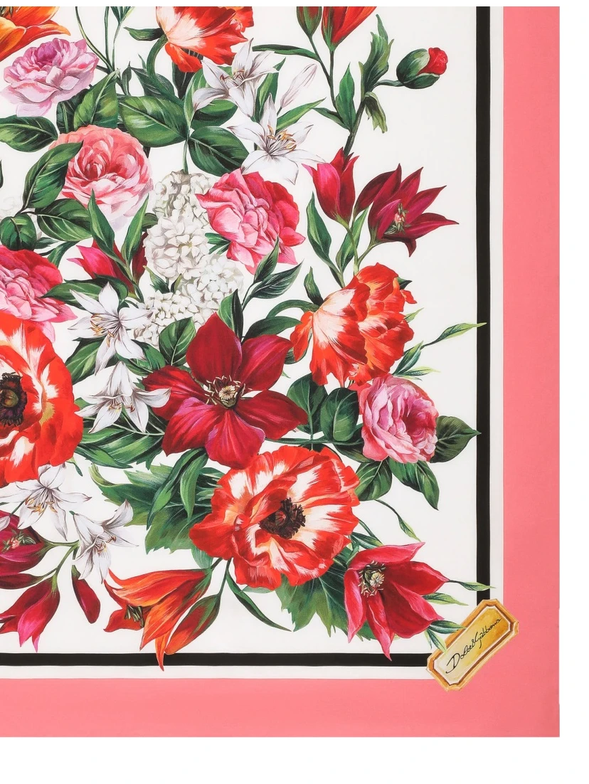 SILK TWILL FLORAL PRINT SCARF