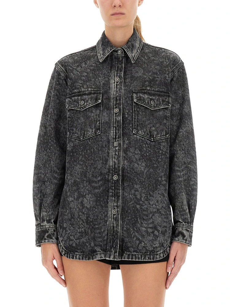 "OLLIE BOYFRIENS" SHIRT WITH LASER FLOWERS