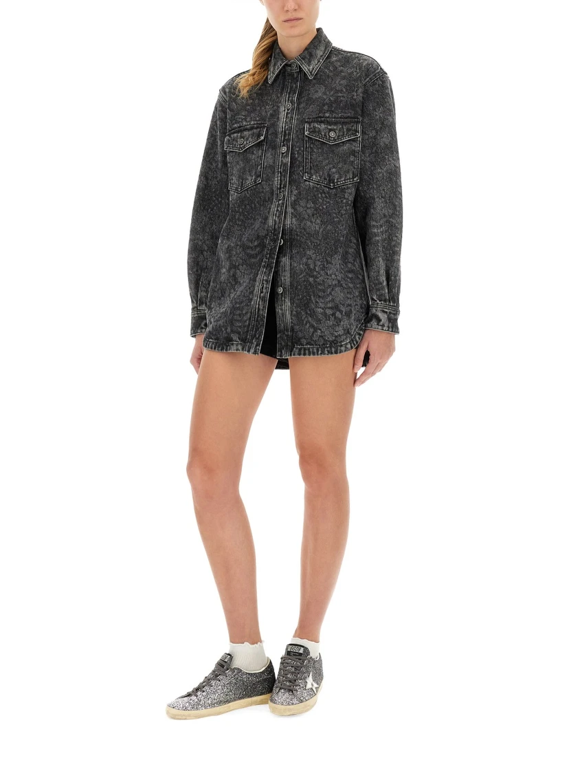 "OLLIE BOYFRIENS" SHIRT WITH LASER FLOWERS