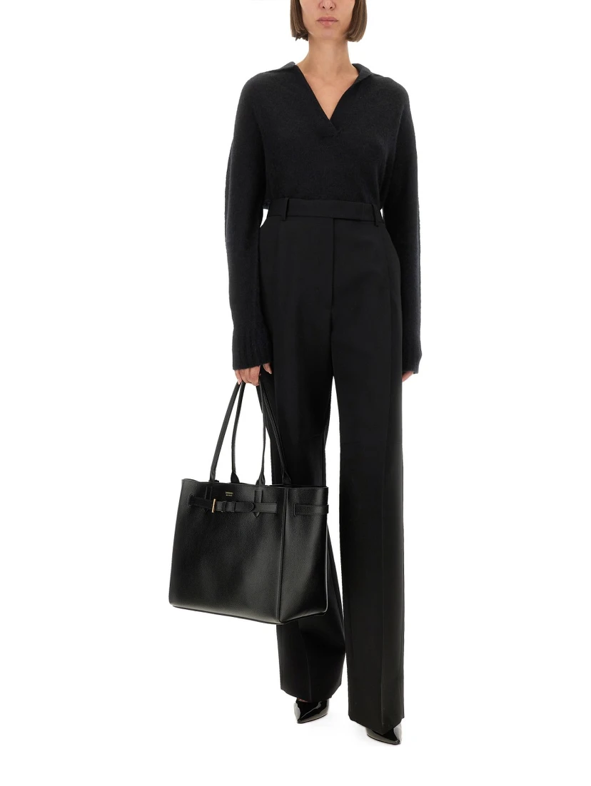 SHARP WOOL PANTS WITH PLEATS