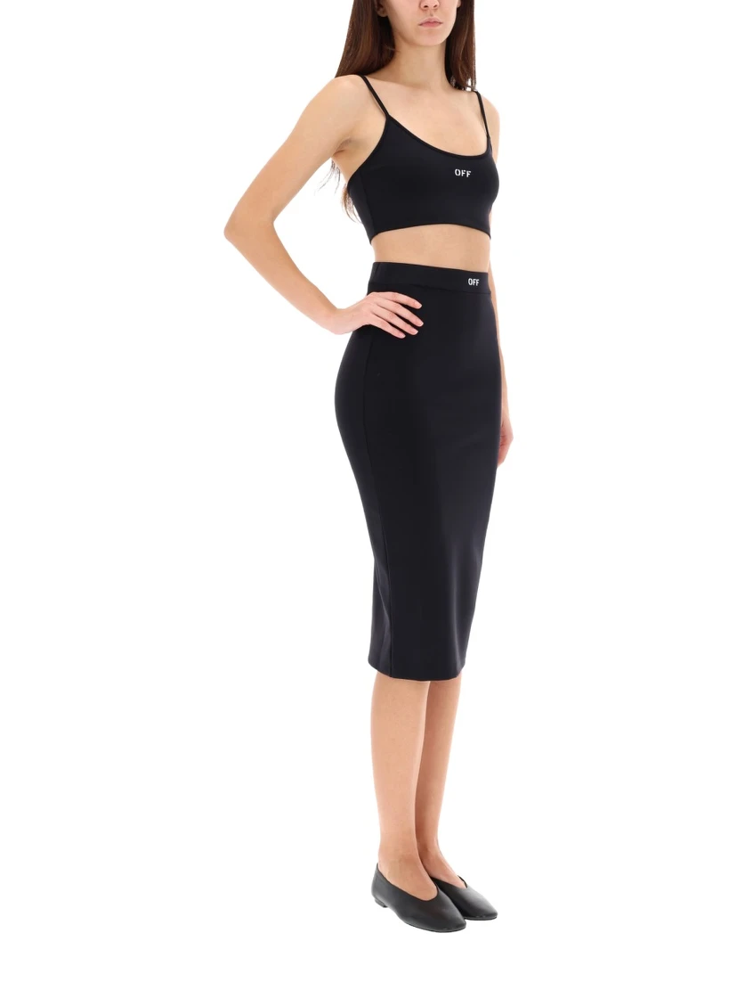 MIDI SKIRT WITH LOGO